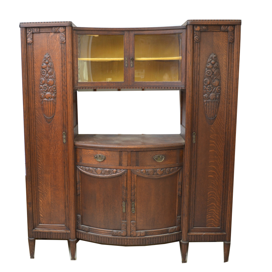 Vintage Oak China Cabinet