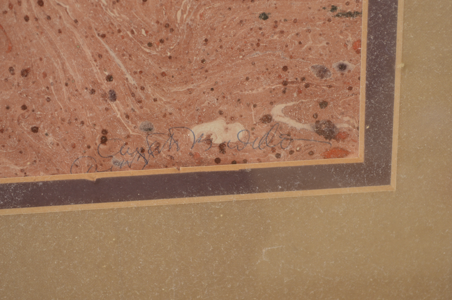 Marbleized Framed Watercolor