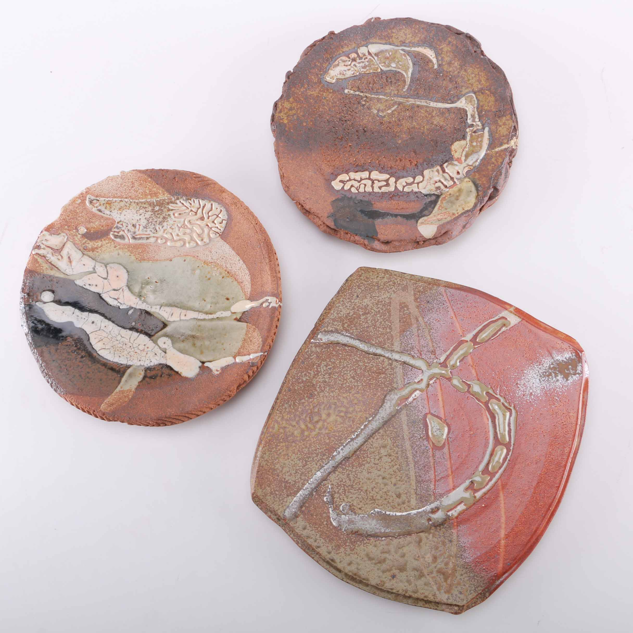 Assortment of Mixed Media Pottery Platters