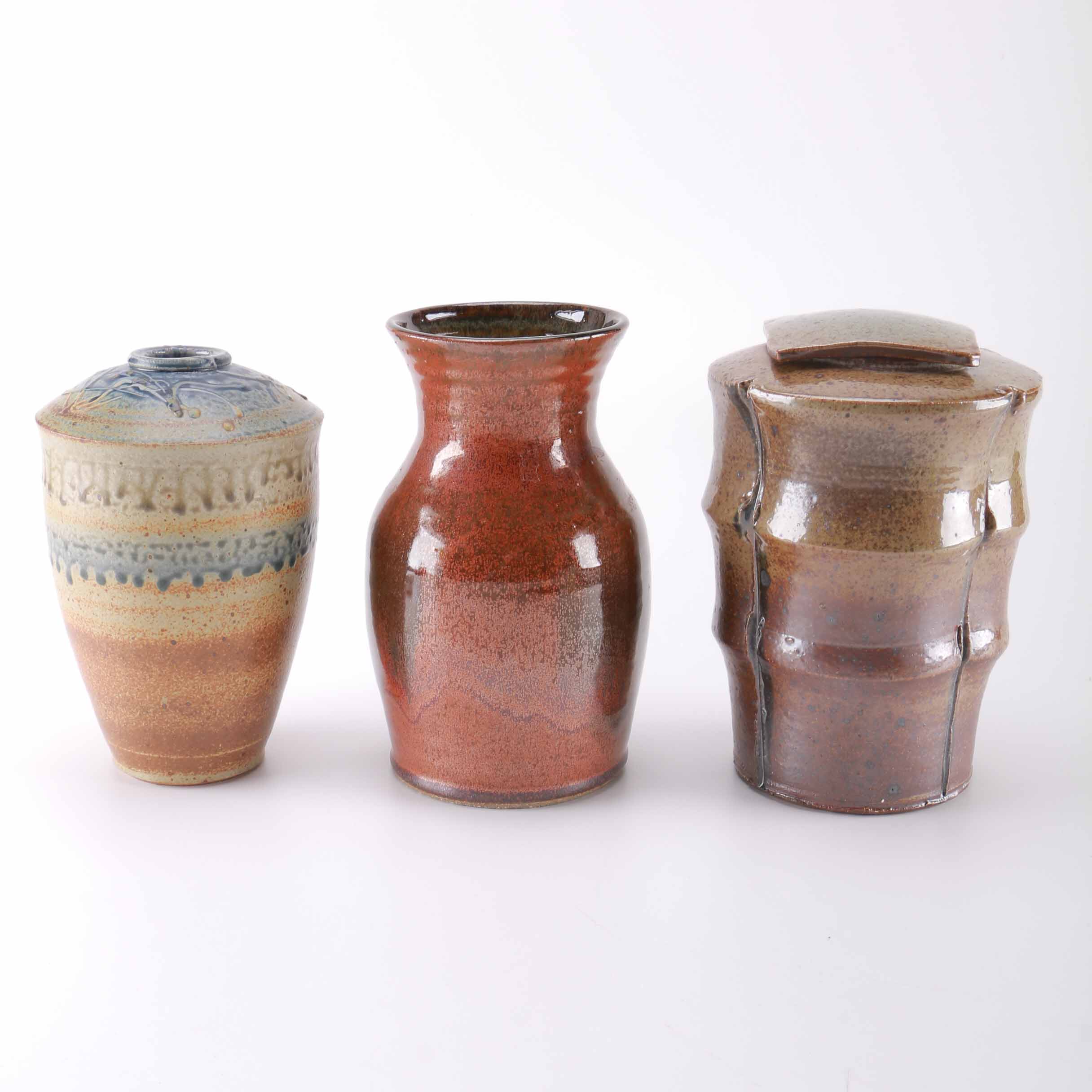 Collection of Decorative Pottery Vases