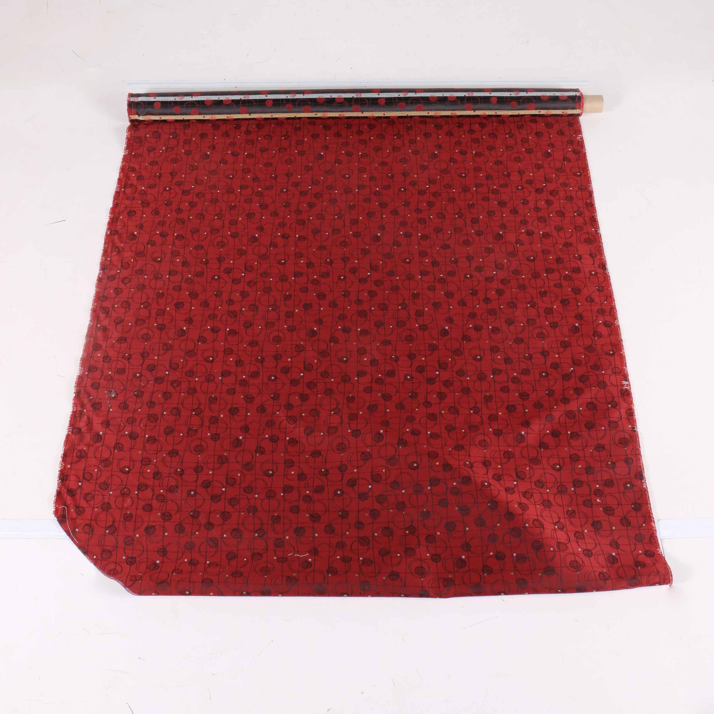 Red and Black Commercial Polyester Fabric