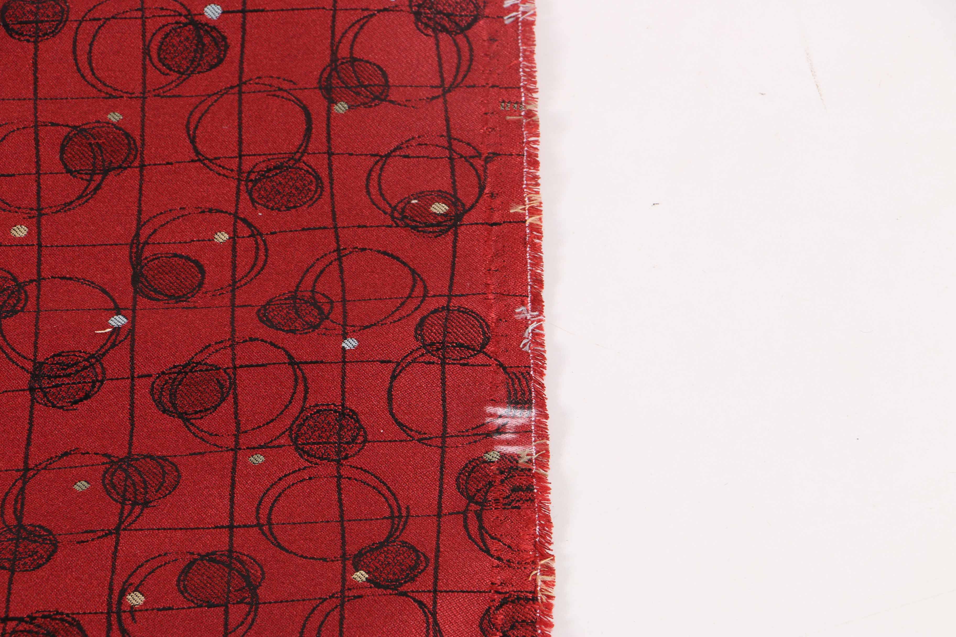 Red and Black Commercial Polyester Fabric