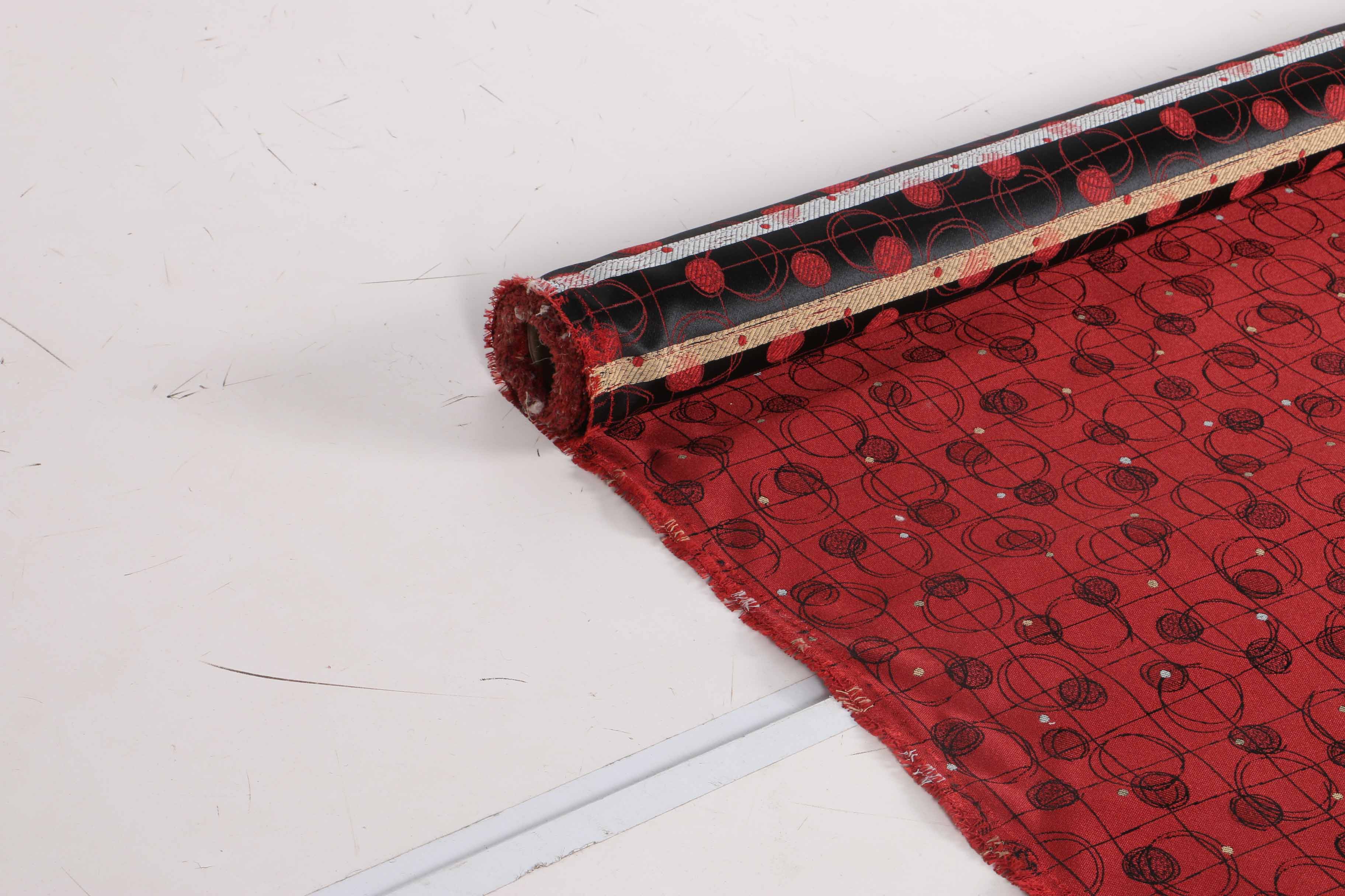 Red and Black Commercial Polyester Fabric