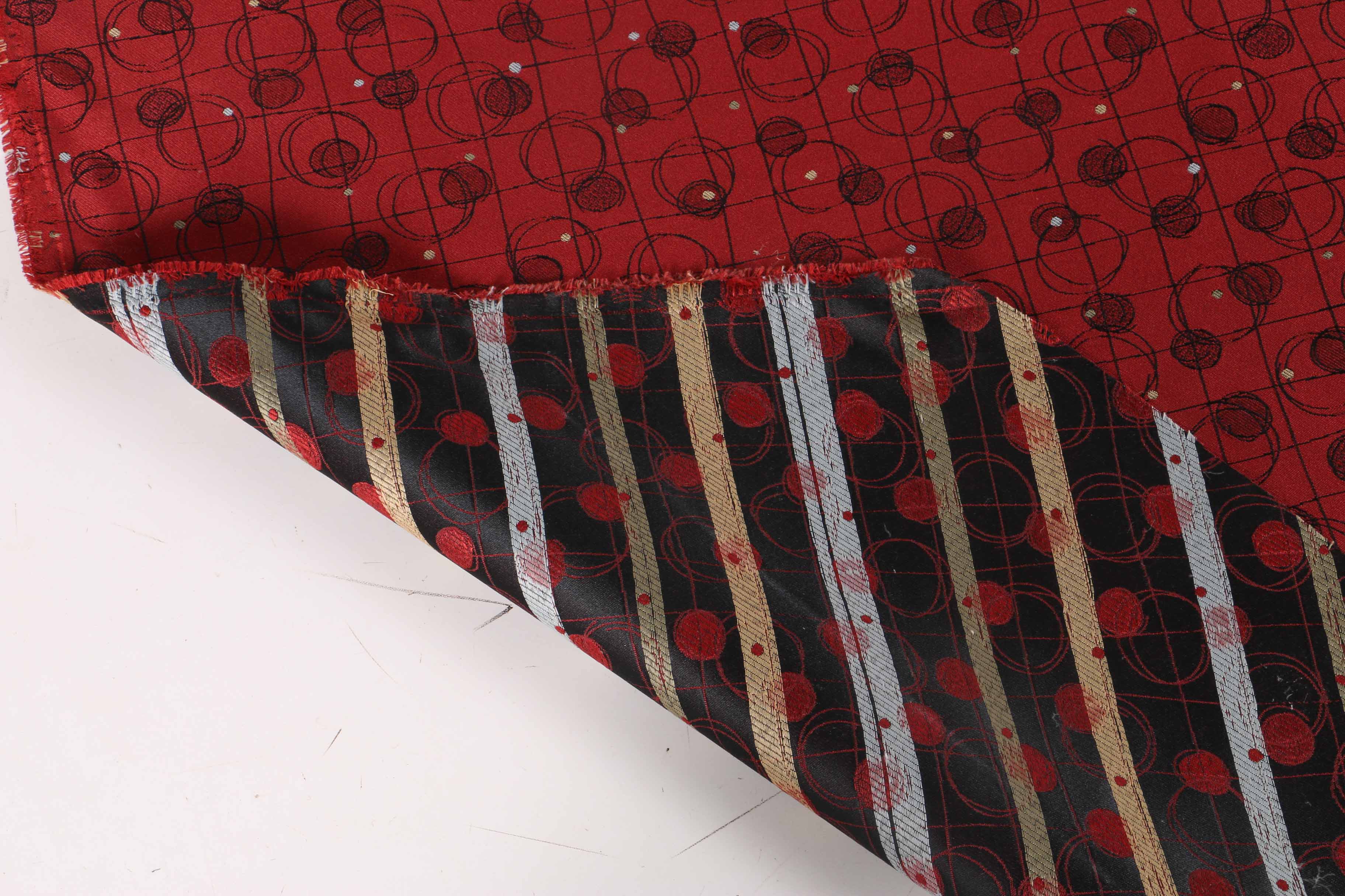 Red and Black Commercial Polyester Fabric