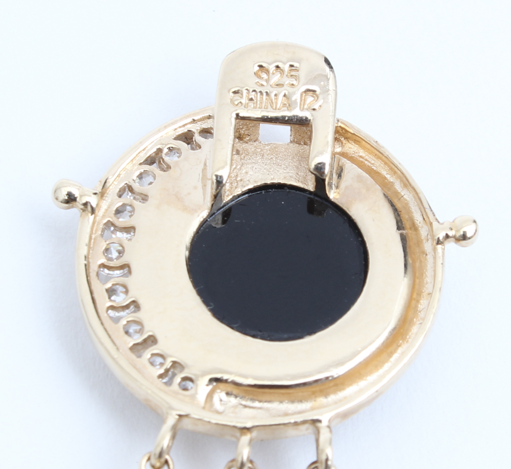 Sterling Silver Black Onyx and Vermeil Bracelet