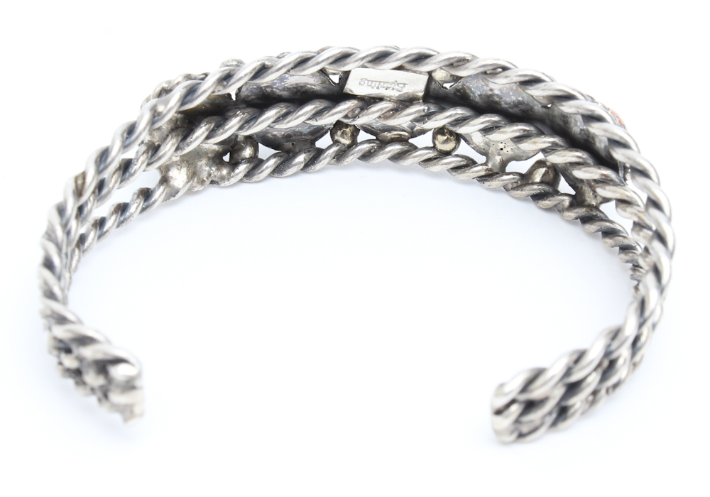 Sterling Silver Multi-Stone Cuff Bracelet