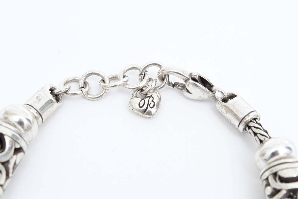 Brighton Silver Plate Bracelet with Oval and Cylinder Beads
