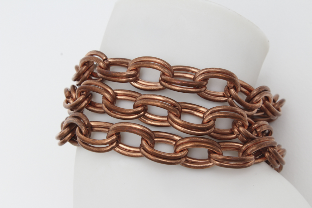 Three Strand Double Cable Link Bracelet