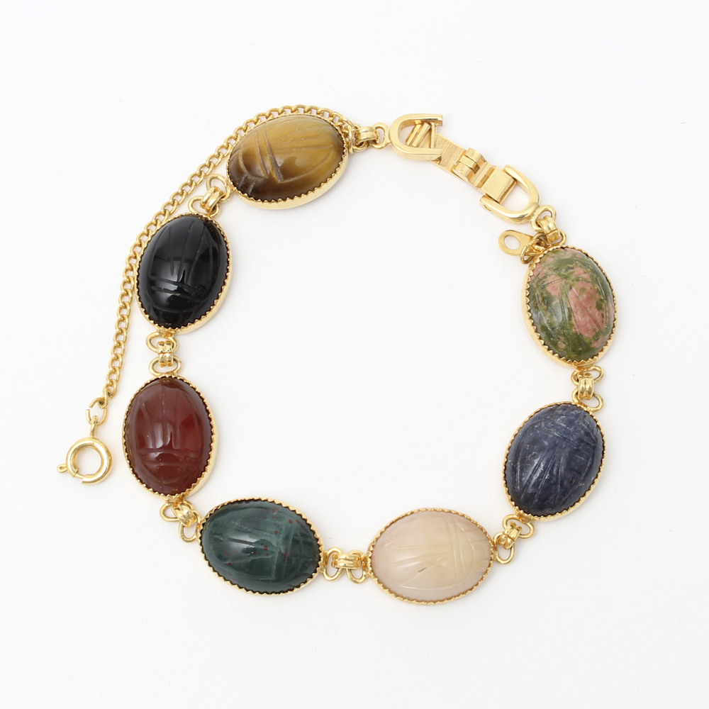 Scarab Stone Link Bracelet