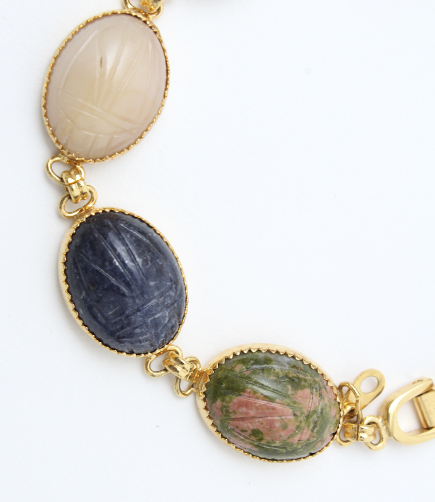Scarab Stone Link Bracelet