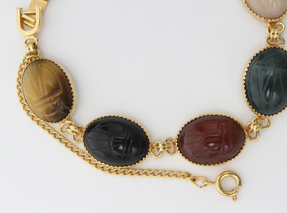 Scarab Stone Link Bracelet