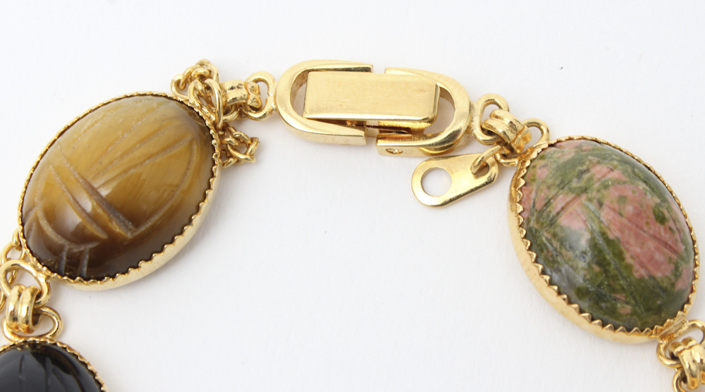 Scarab Stone Link Bracelet