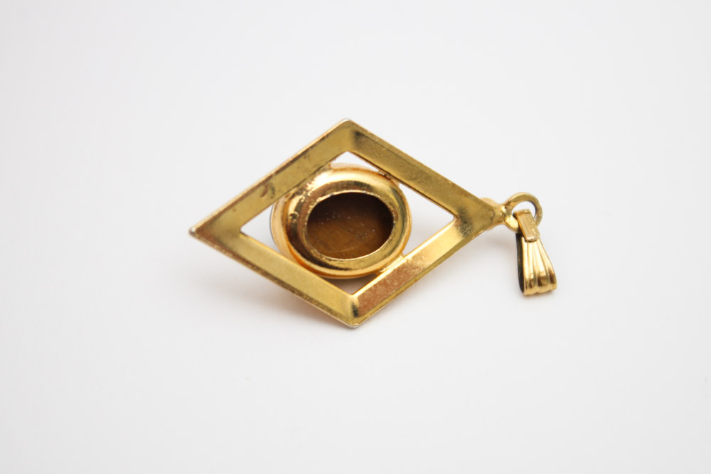 Gold Filled and Gold Tone Tiger's Eye Bracelet and Pendant