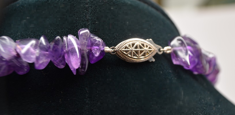 Sterling Silver 30" Amethyst Necklace