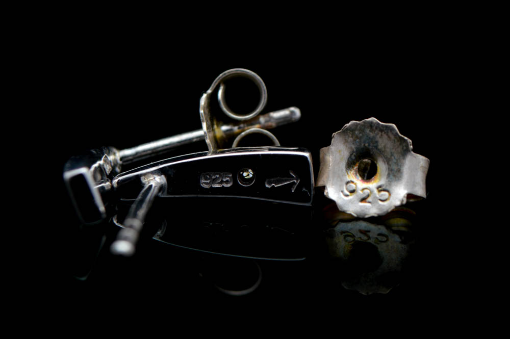 Sterling Silver and Diamond Earrings