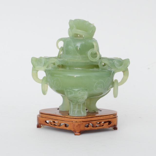 Hand Carved Chinese Bowanite Incense Burner