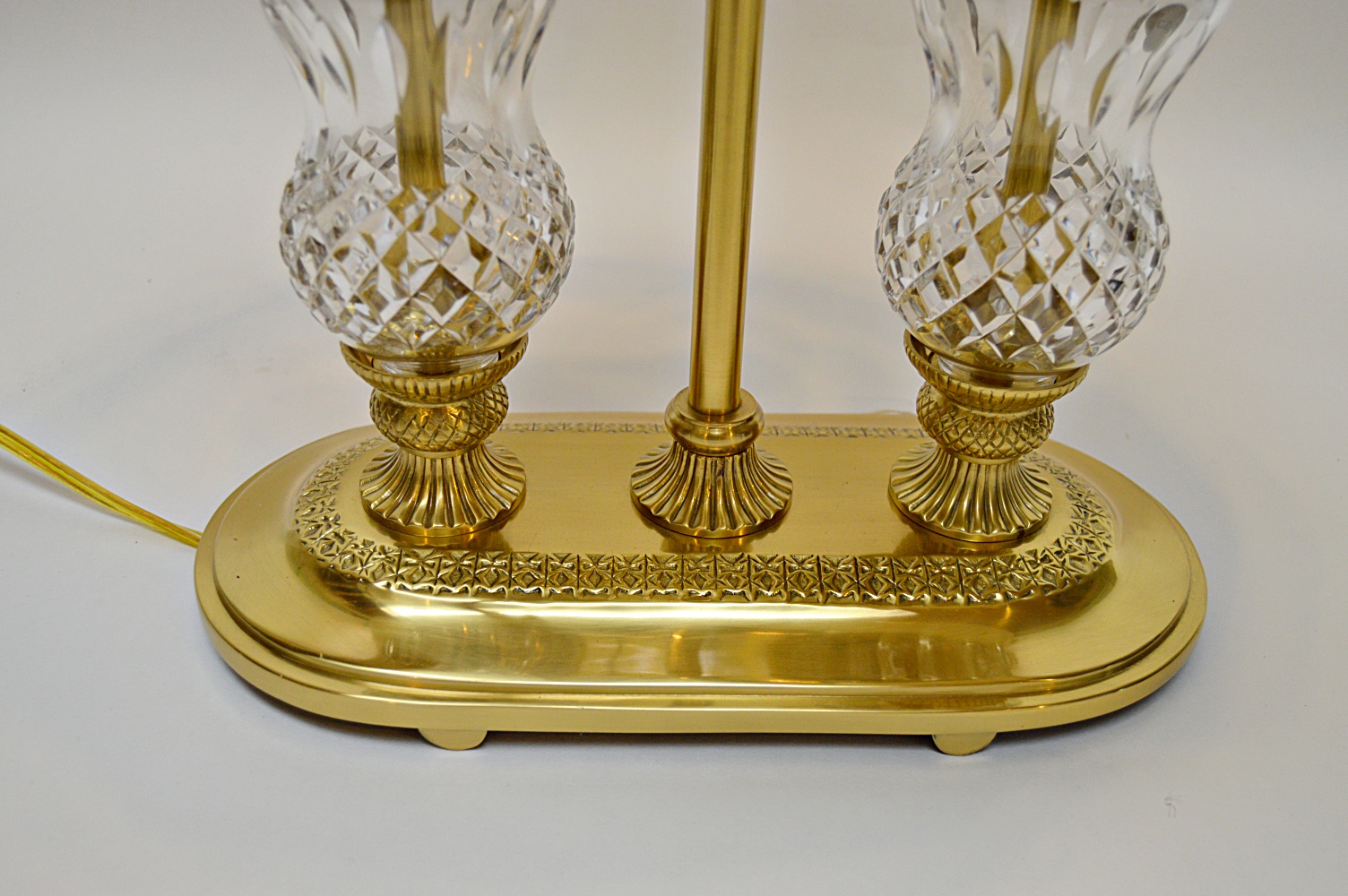 Waterford Lead Crystal and Brass "Thistle" Table Lamp