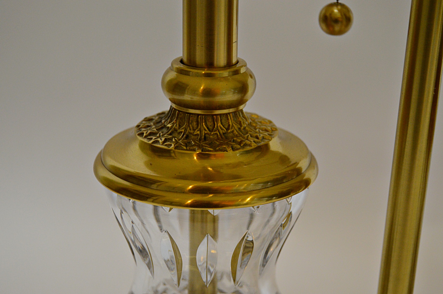Waterford Lead Crystal and Brass "Thistle" Table Lamp