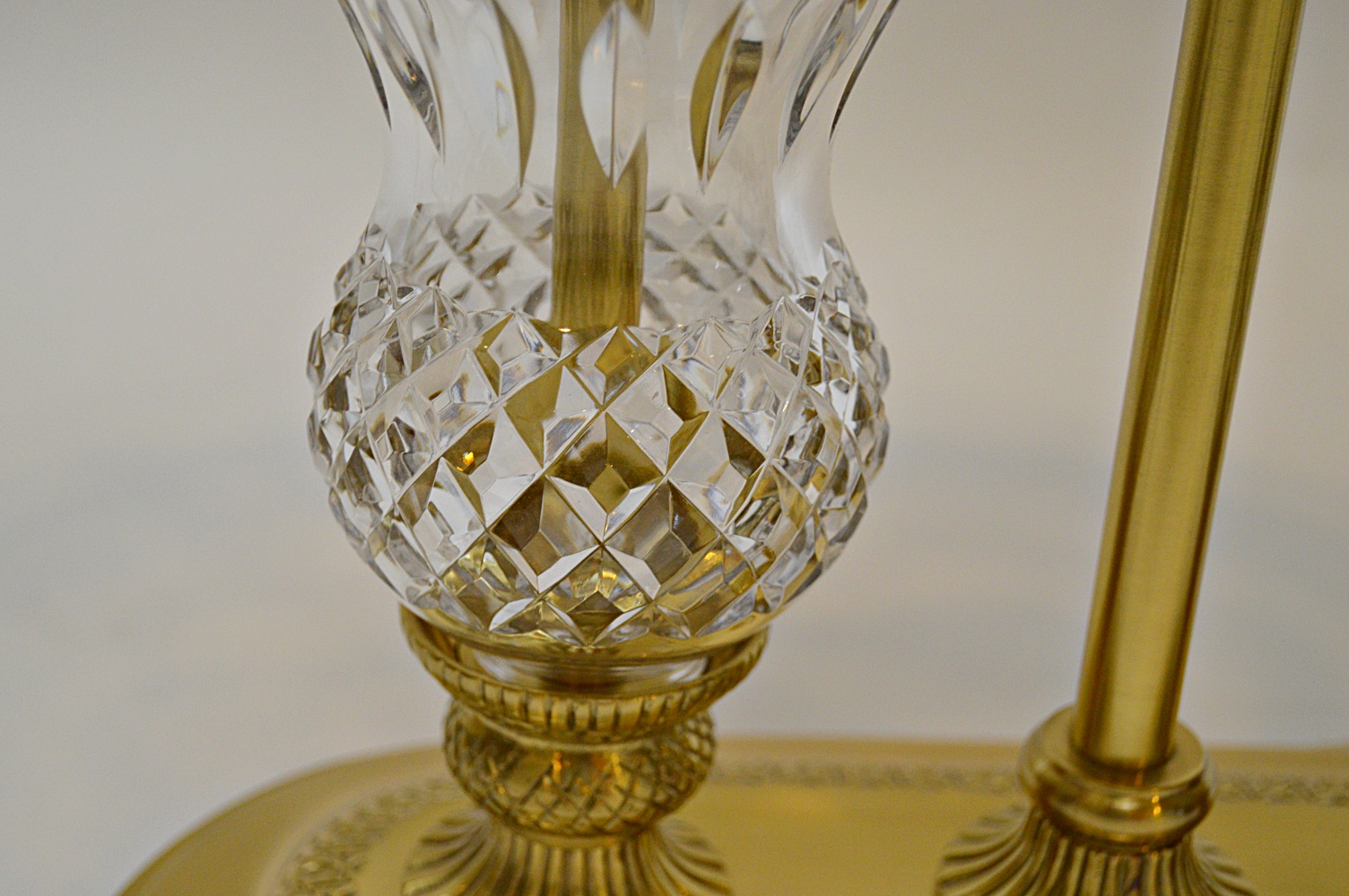Waterford Lead Crystal and Brass "Thistle" Table Lamp