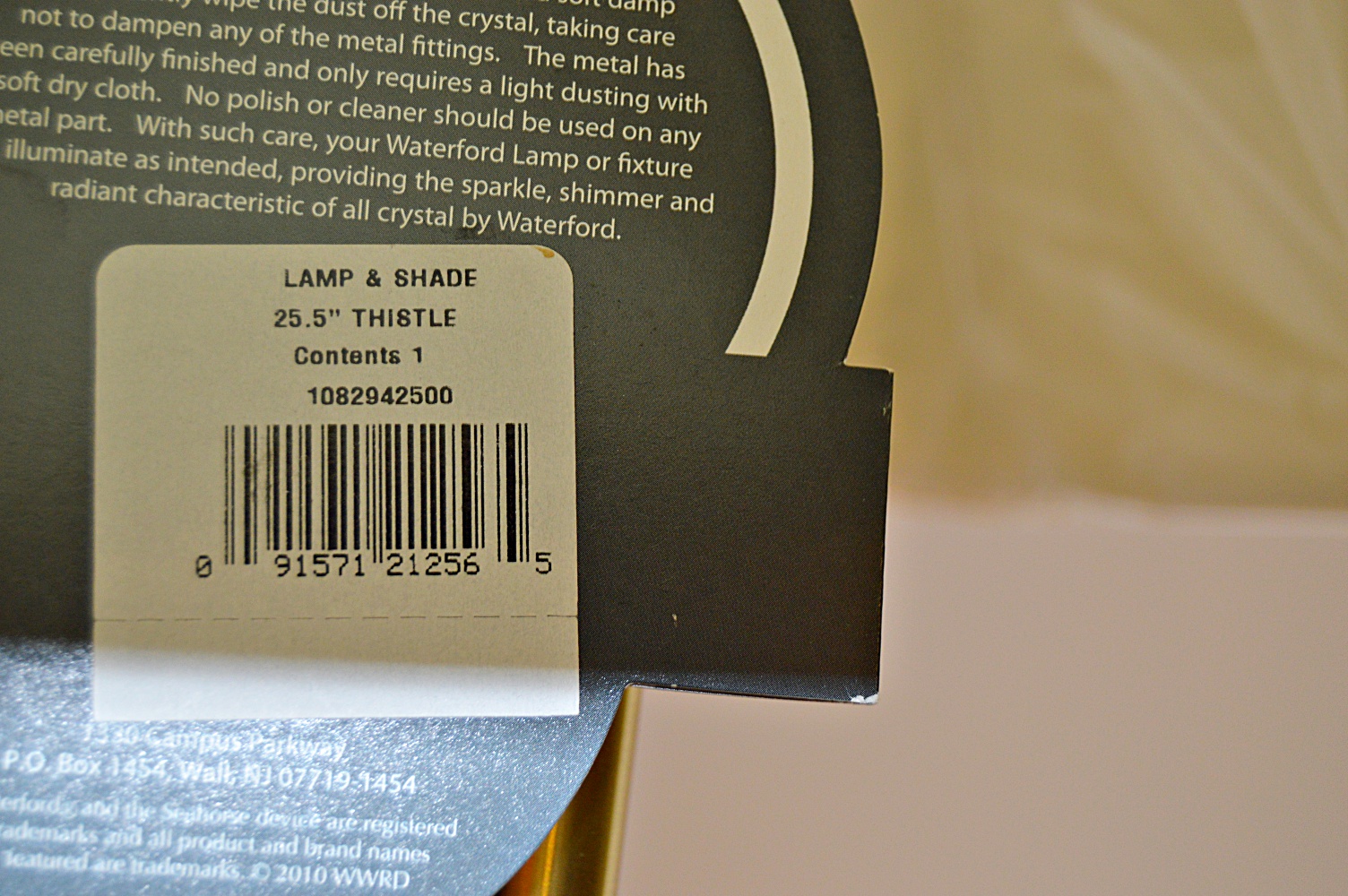 Waterford Lead Crystal and Brass "Thistle" Table Lamp