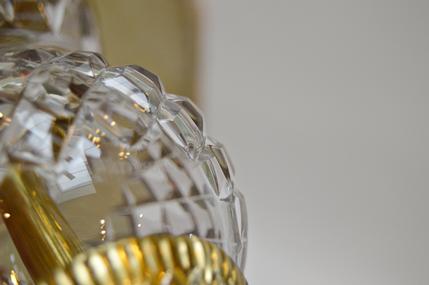 Waterford Lead Crystal and Brass "Thistle" Table Lamp