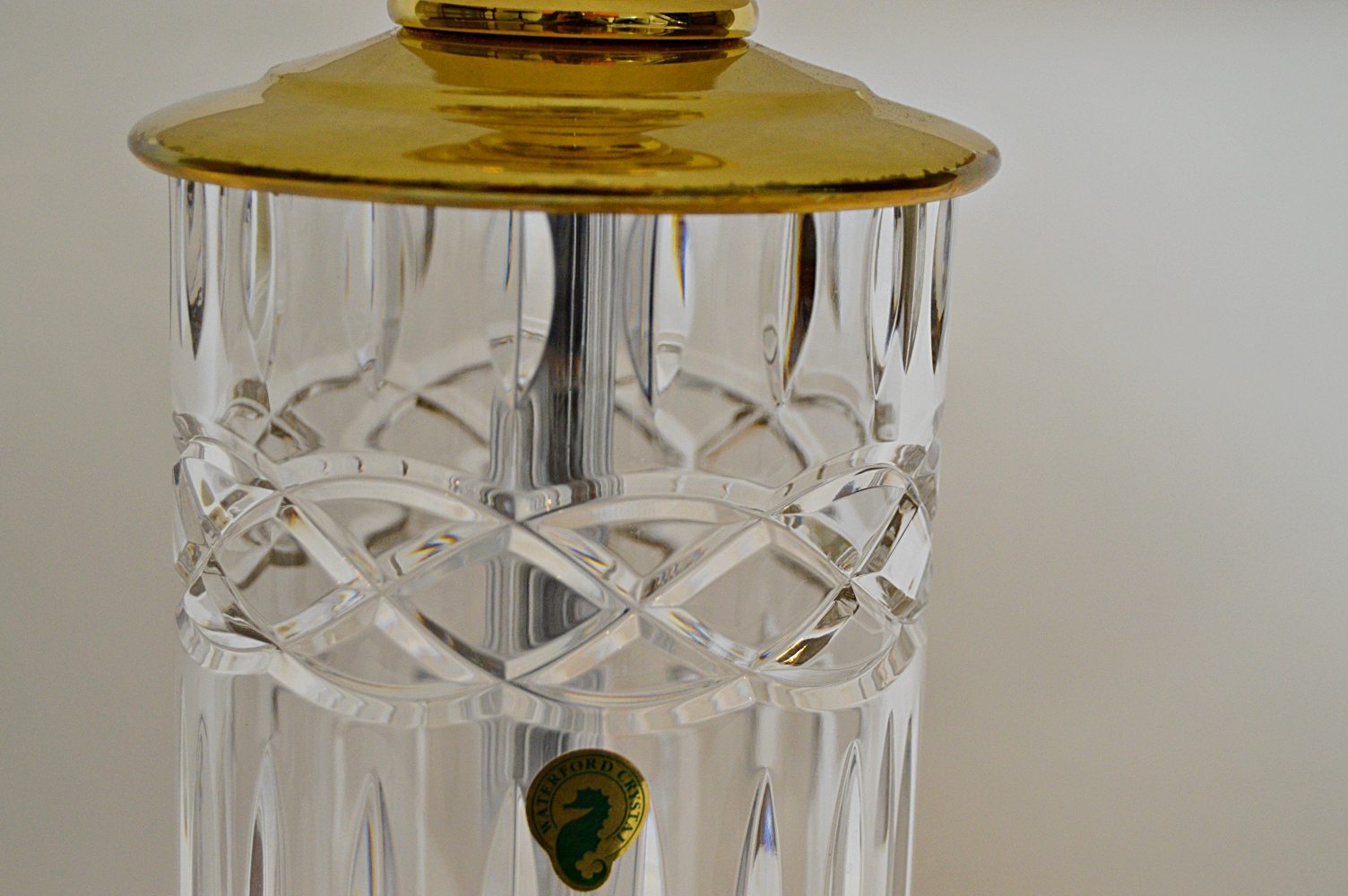 Waterford Lead Crystal and Brass "Kells" Table Lamp