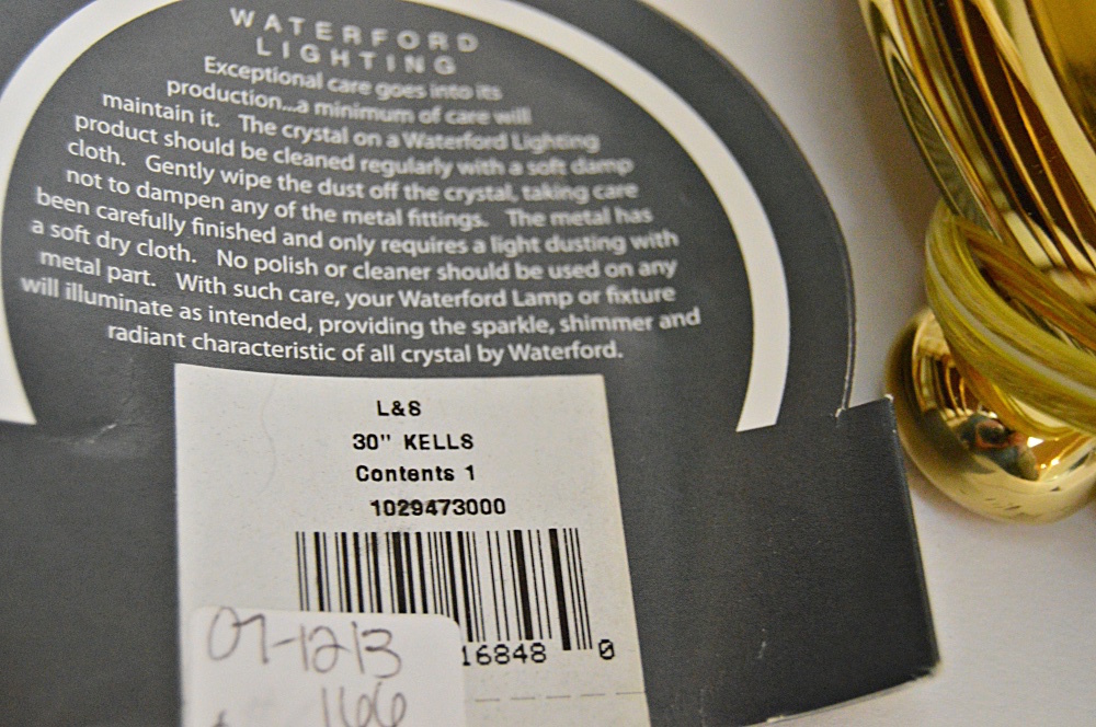 Waterford Lead Crystal and Brass "Kells" Table Lamp