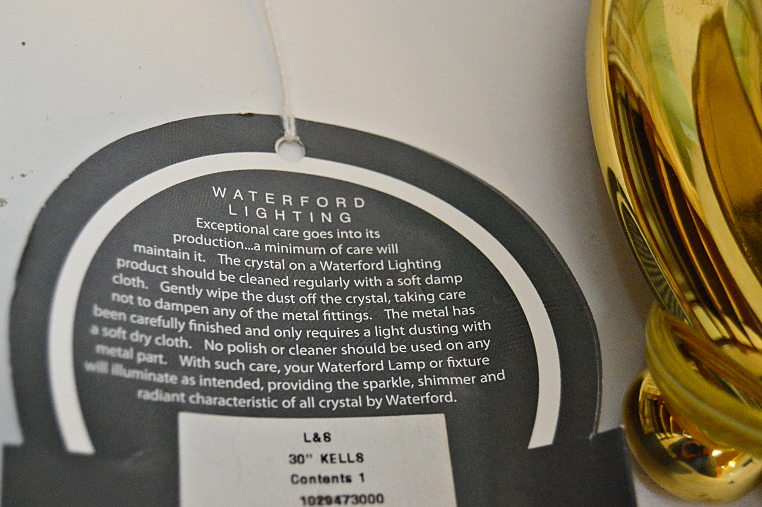 Waterford Lead Crystal and Brass "Kells" Table Lamp