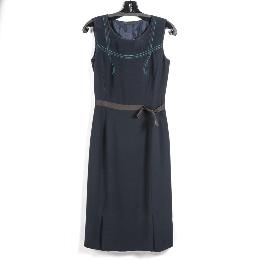 Prada Sheath Dress with Contrast Stitching Details