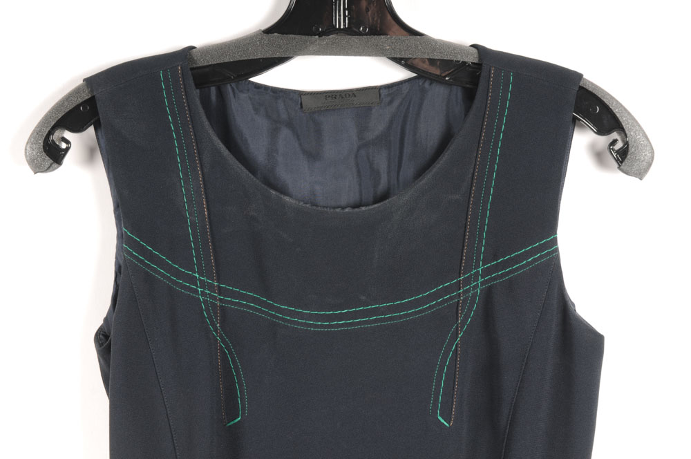 Prada Sheath Dress with Contrast Stitching Details