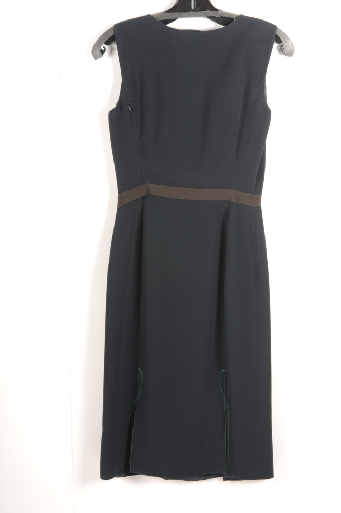 Prada Sheath Dress with Contrast Stitching Details