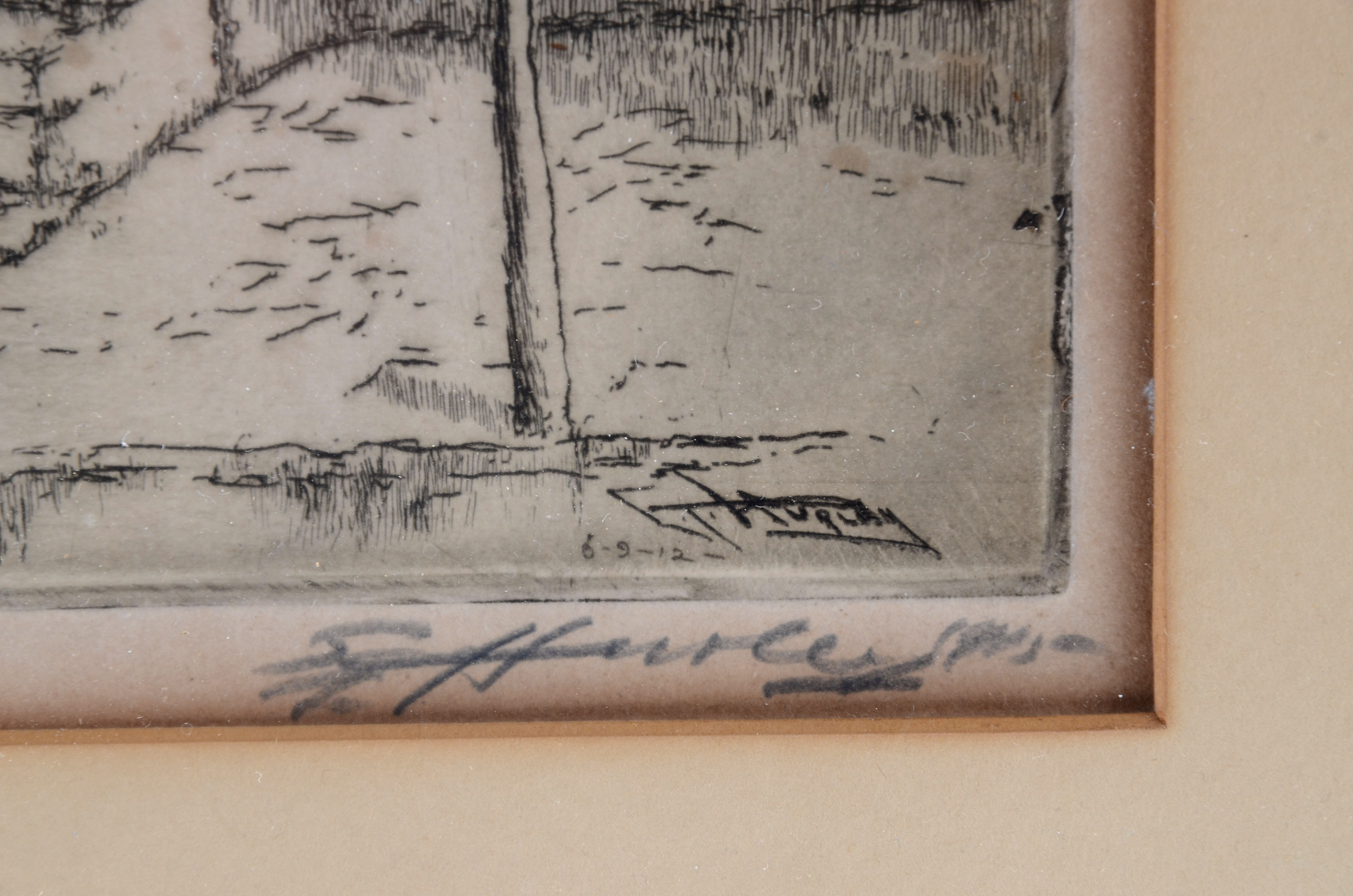 E.T. Hurley Original Signed Etching