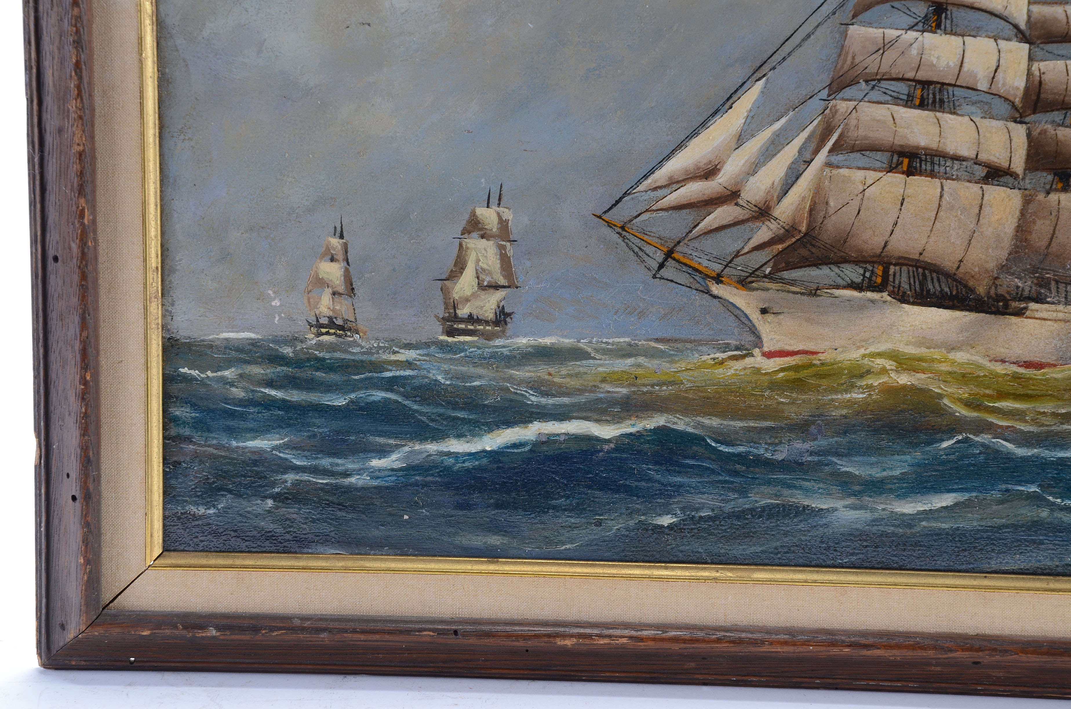 T. Lund Vintage Oil Painting on Canvas "Herzogin Cecilie"