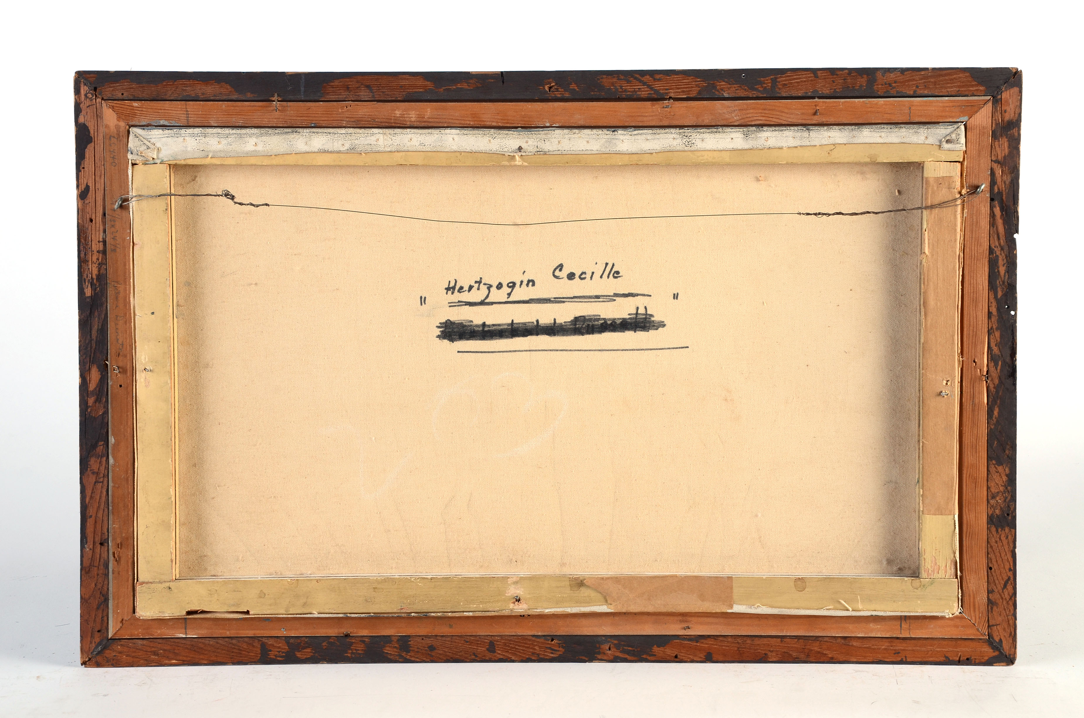 T. Lund Vintage Oil Painting on Canvas "Herzogin Cecilie"