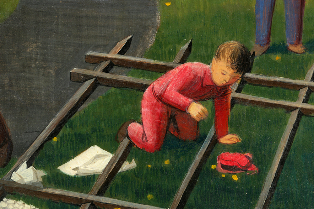 Charles Griffin Farr Egg Tempera Titled "Kindergarten"