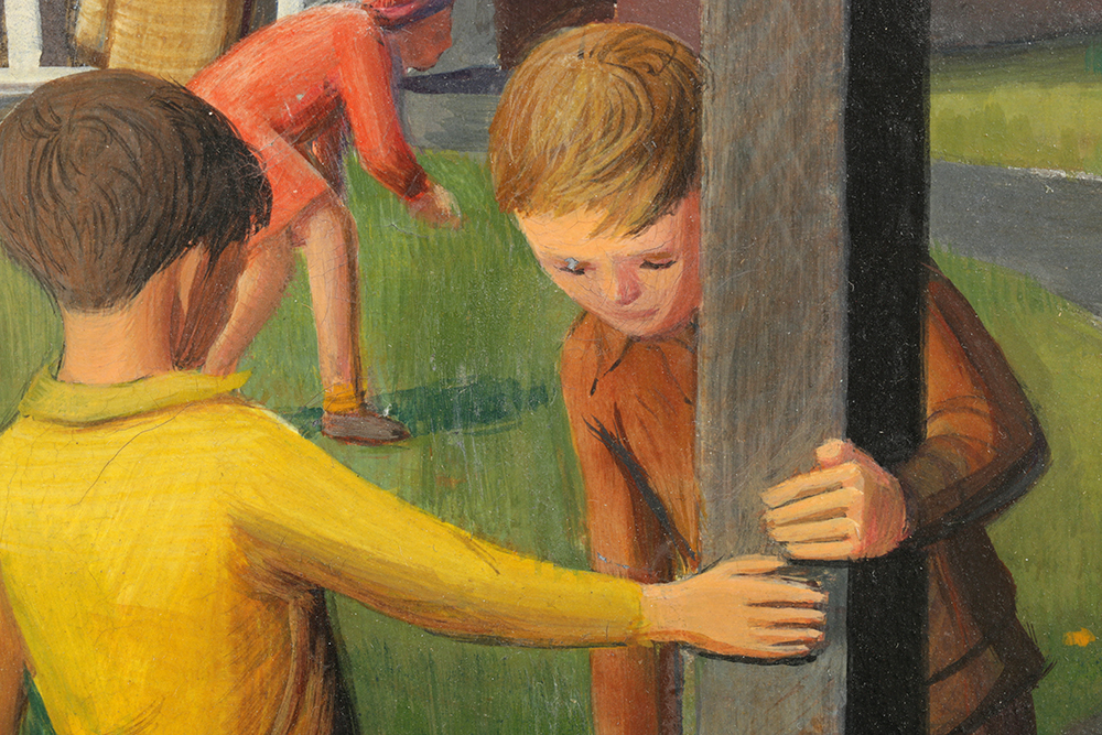 Charles Griffin Farr Egg Tempera Titled "Kindergarten"