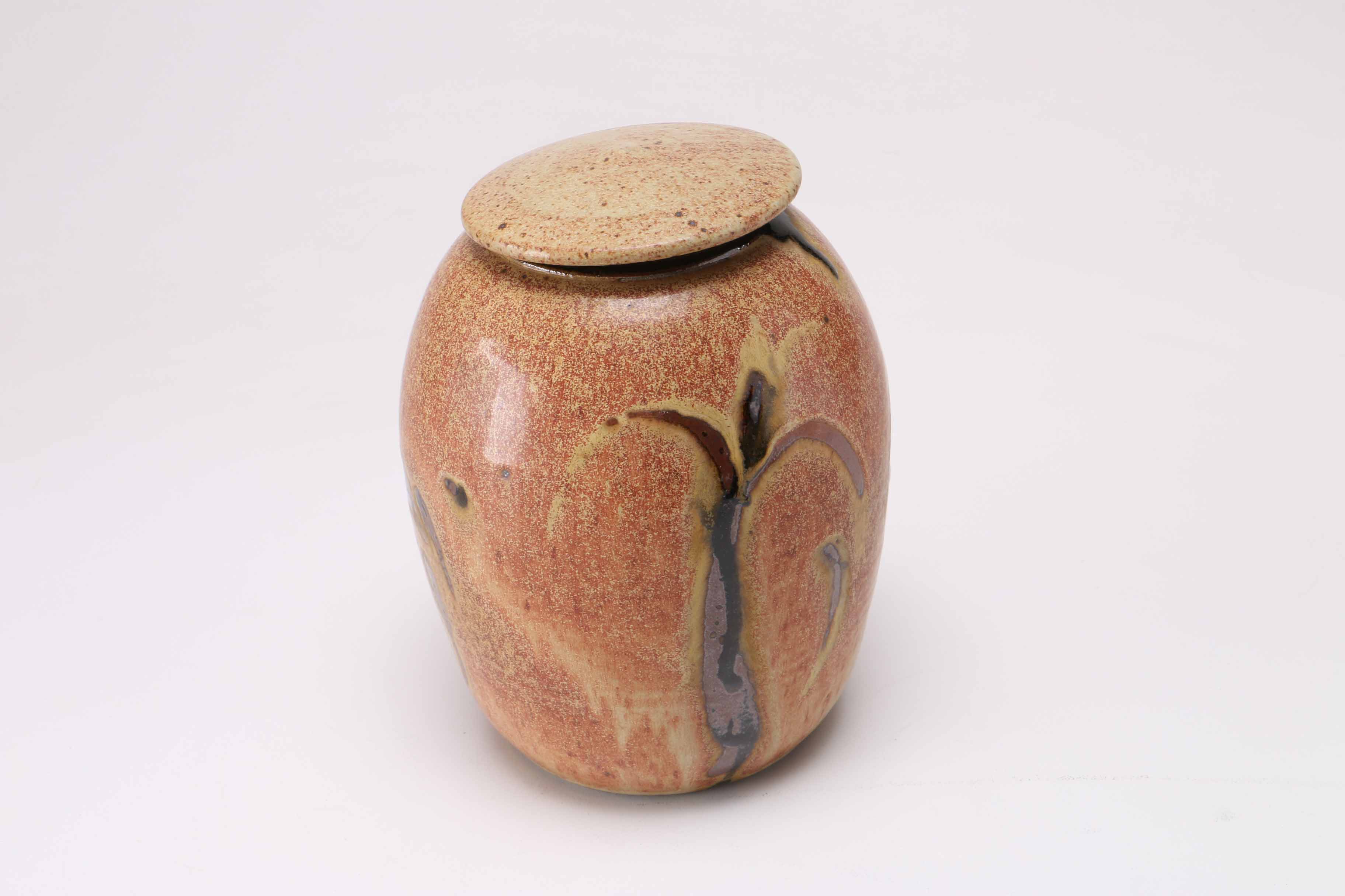 Two Studio Pottery Lidded Jars Including Bob Allen Stoneware