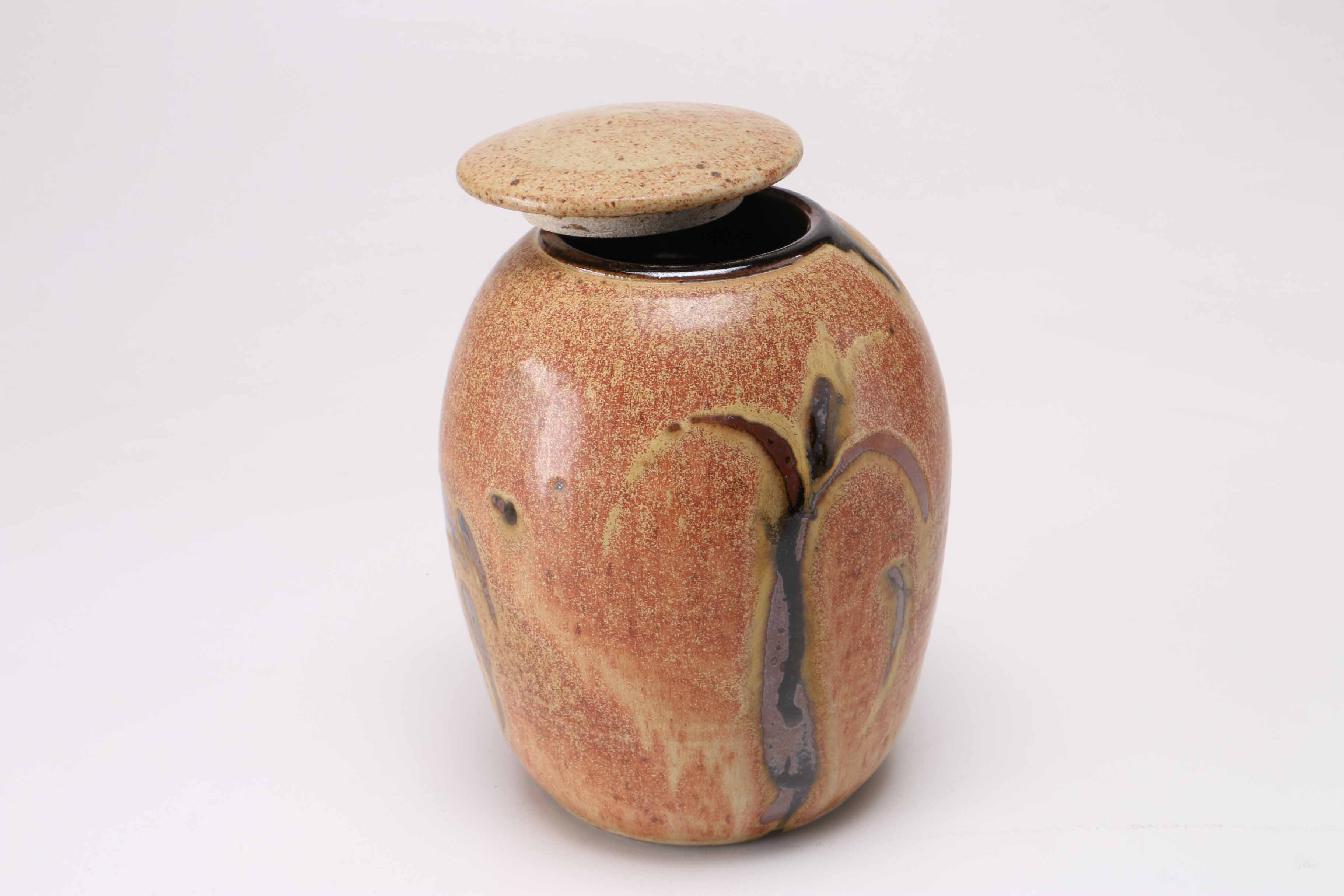 Two Studio Pottery Lidded Jars Including Bob Allen Stoneware