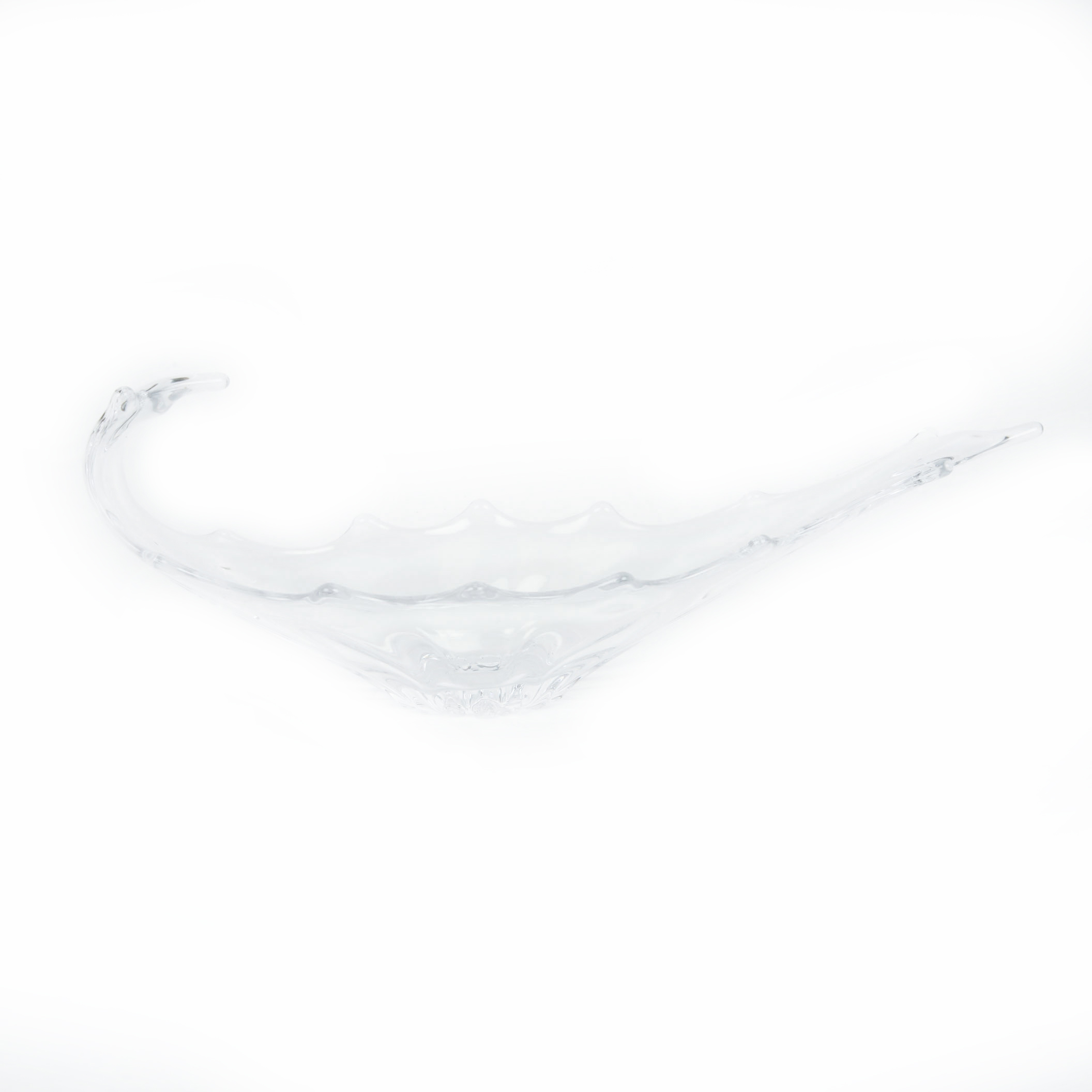 Freeform Modern Cofrac Art Verrier France Crystal Bowl