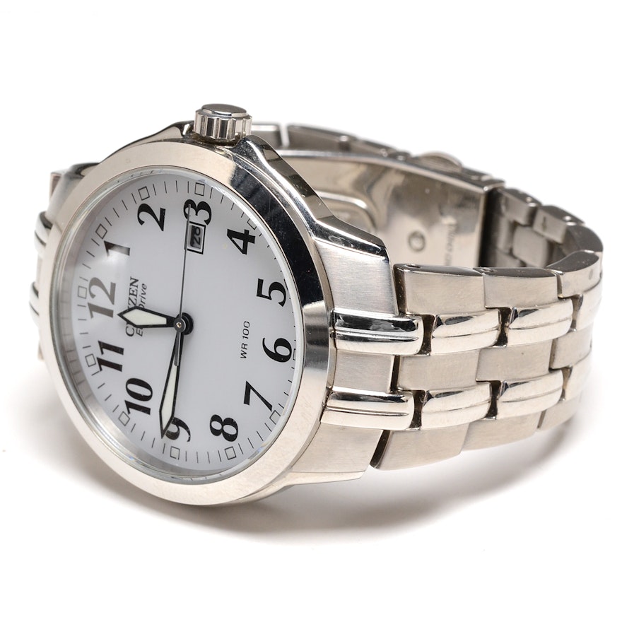 Citizen Eco-Drive WR 100 Stainless Steel Wristwatch