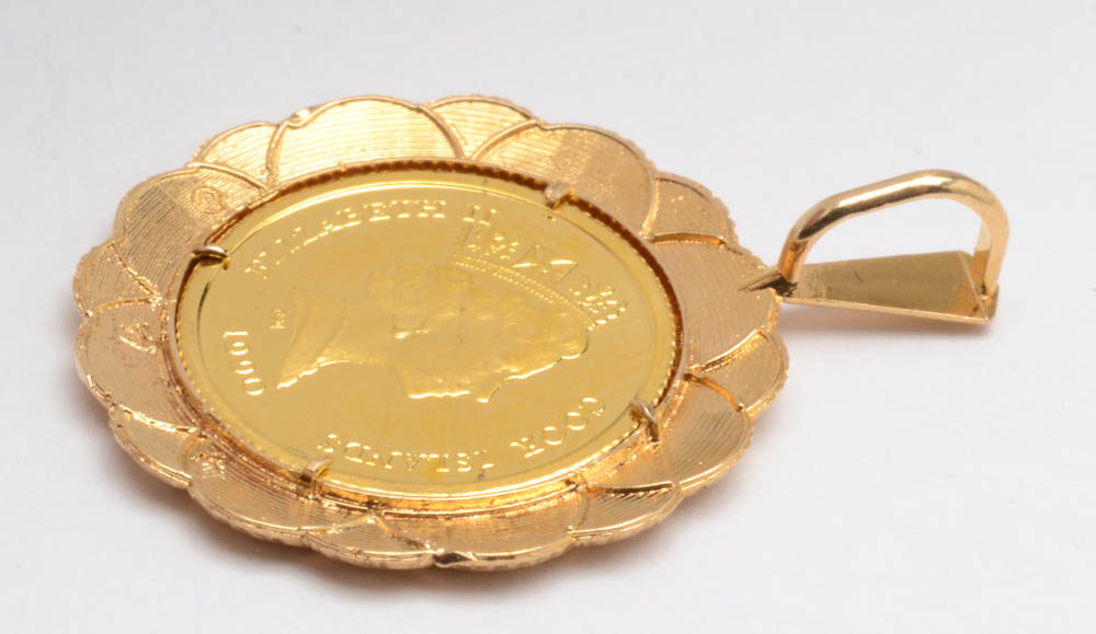 1990 Cook Islands Twenty-five Dollar 1/25 .ozt Panther Gold Coin