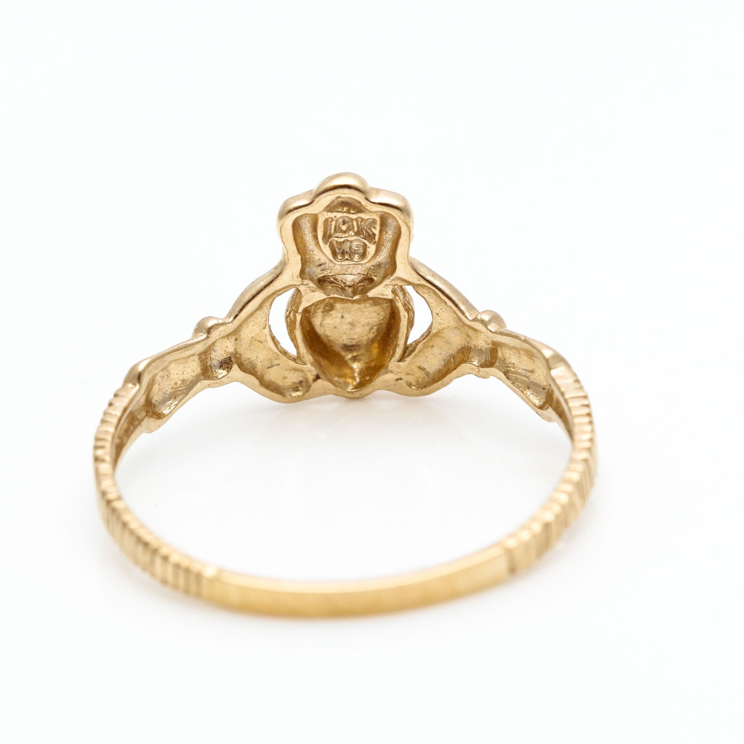 10K Yellow Gold Claddagh Ruby Ring