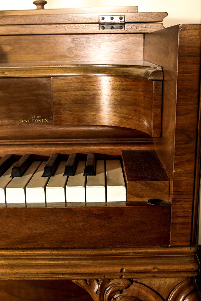 Baldwin Acrosonic Chippendale Style Piano With Bench