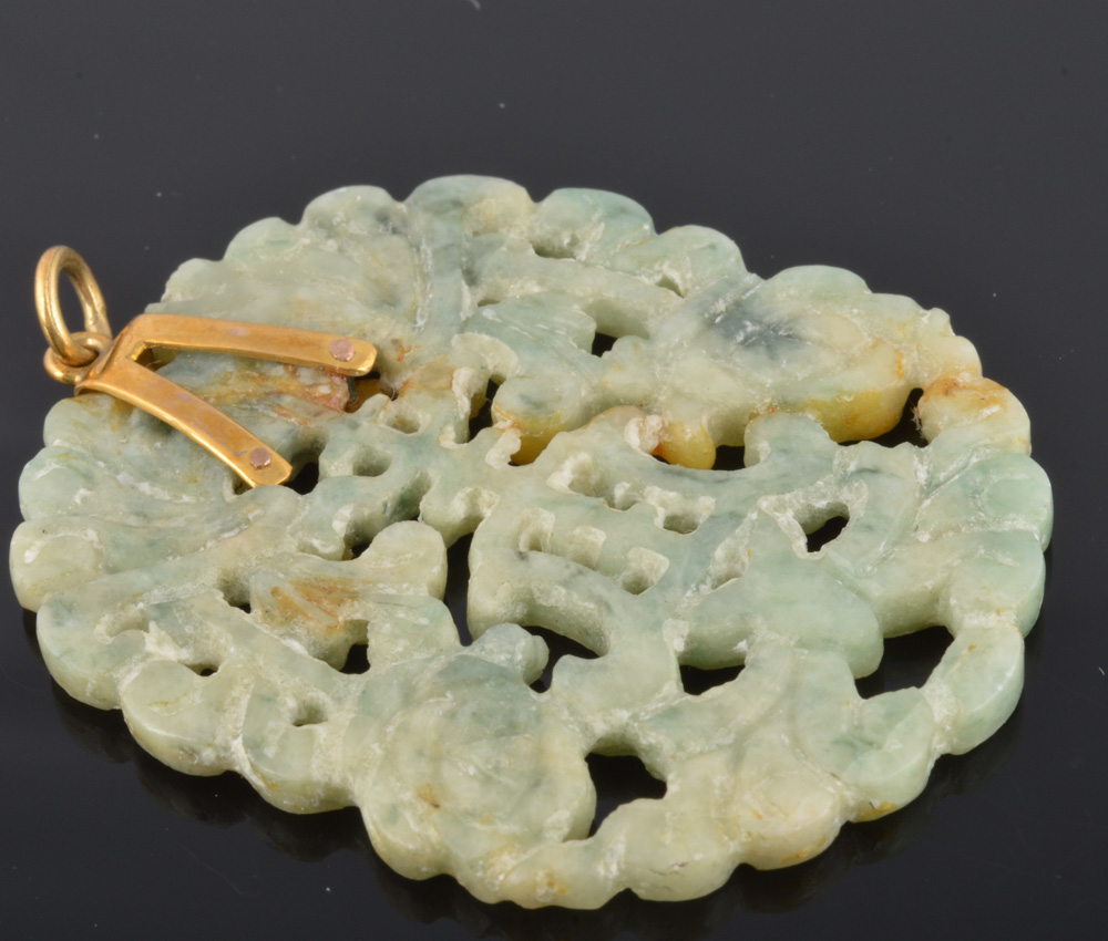 10K Gold Jade Pendant