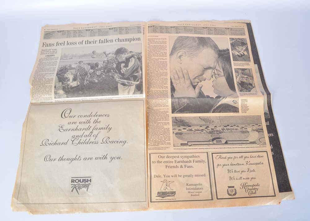 Dale Earnhardt Sr. "Sports Illustrated" and Newspaper