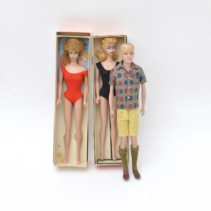 Collection of Vintage Barbie and Ken Dolls