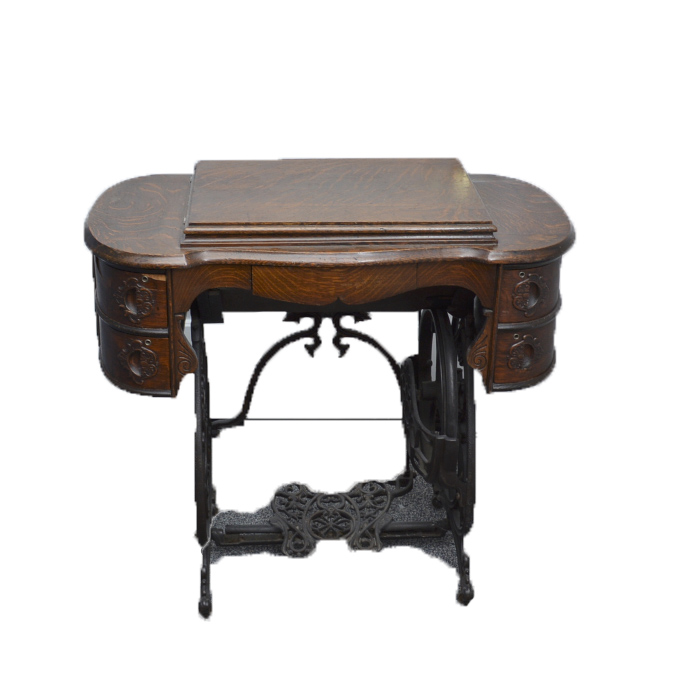 Antique Oak Cased Sewing Machine, Circa 1900