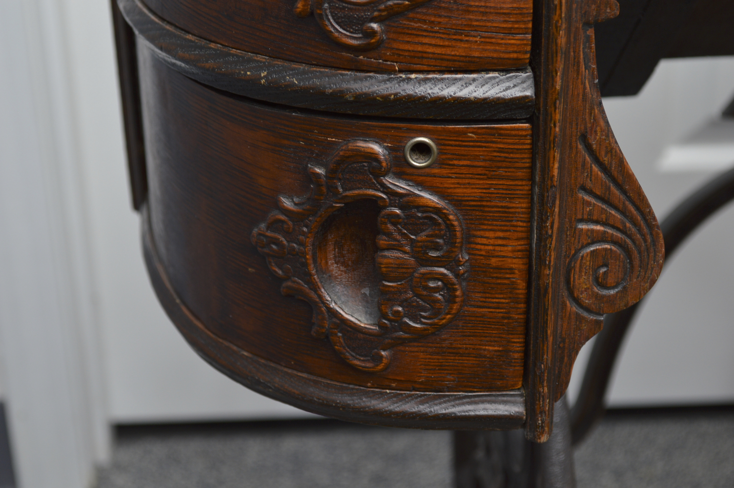 Antique Oak Cased Sewing Machine, Circa 1900