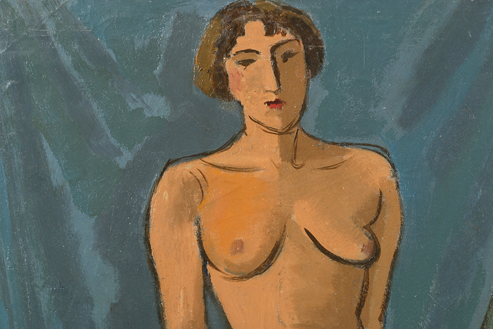 Oil Painting on Canvas "Woman Posing" by Edgar Yaeger