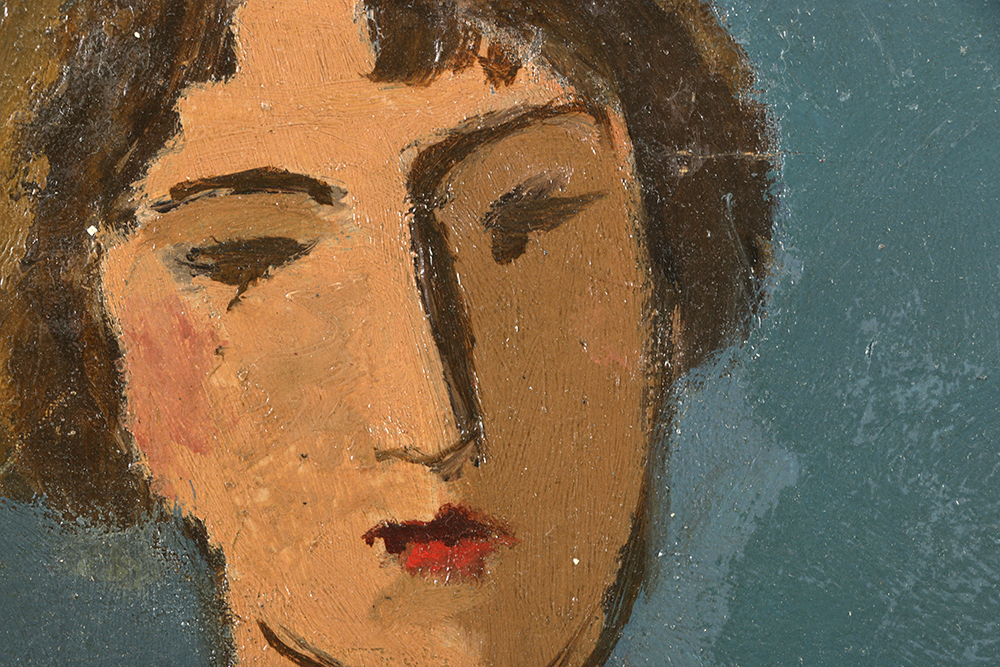 Oil Painting on Canvas "Woman Posing" by Edgar Yaeger